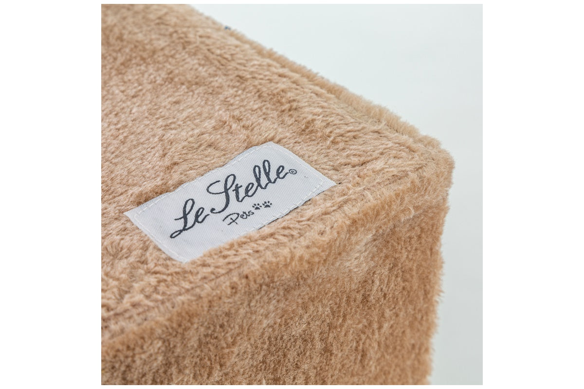 Tiragraffi per Gatti Beige Rivestimento Peluche with Palle e Palo Bianchi 34x42xh.51cm 8024299800259