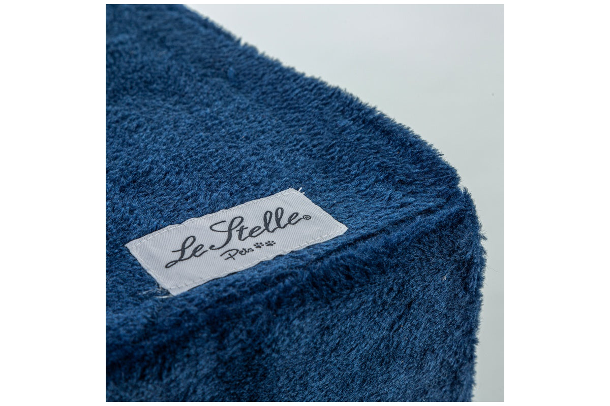 Tiragraffi per Gatti Blu Rivestimento Peluche with Palle e Palo Bianchi 34x42xh.51cm 8024299800488