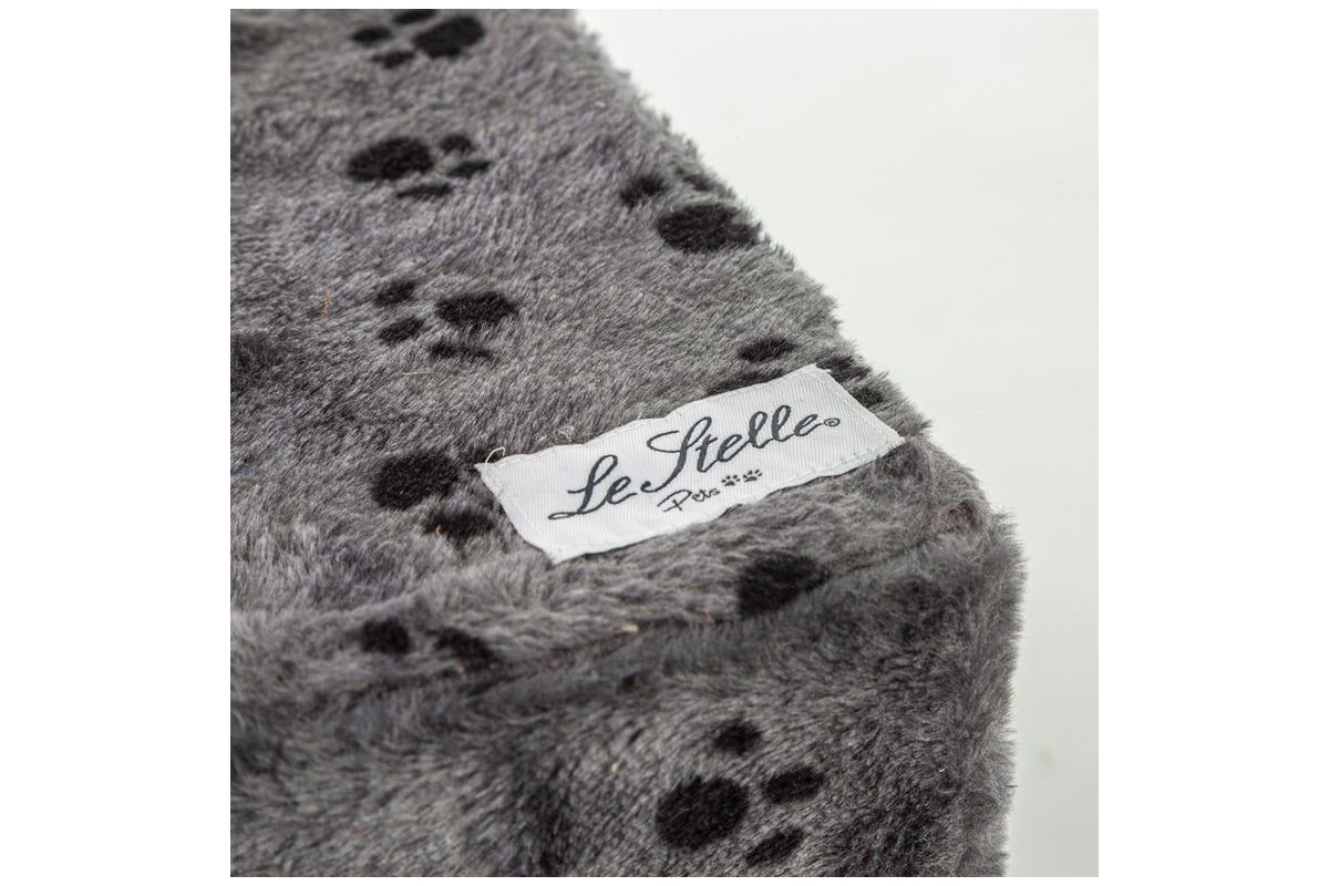 Tiragraffi per Gatti Grigio with Decorazioni a Forma di Zampa Rivestimento Peluche with Palle e Palo Bianchi 34x42xh.51cm 8024299800501
