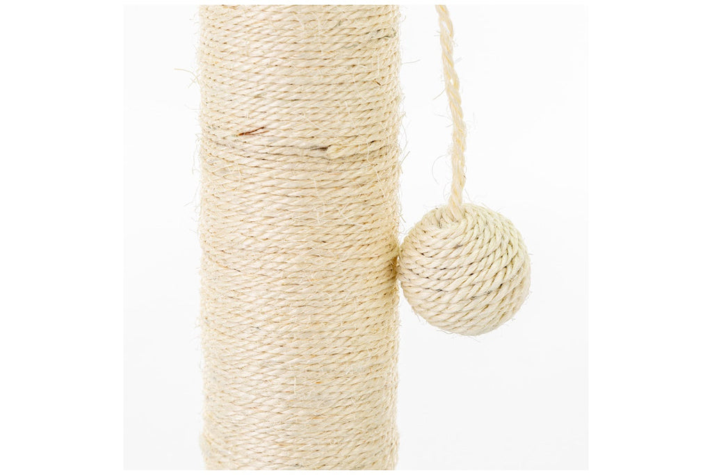 Tiragraffi per Gatti Grigio with Rivestimento Peluche with Palla e Palo Bianchi 30x30xh.30cm 8024299800594