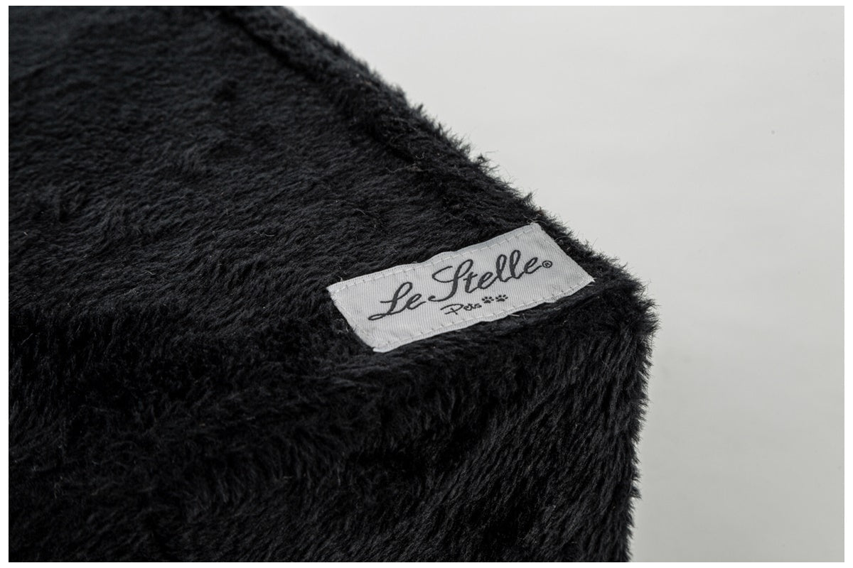 Tiragraffi per Gatti black Rivestimento Peluche with Palle e Palo Bianchi 34x42xh.51cm 8024299800457