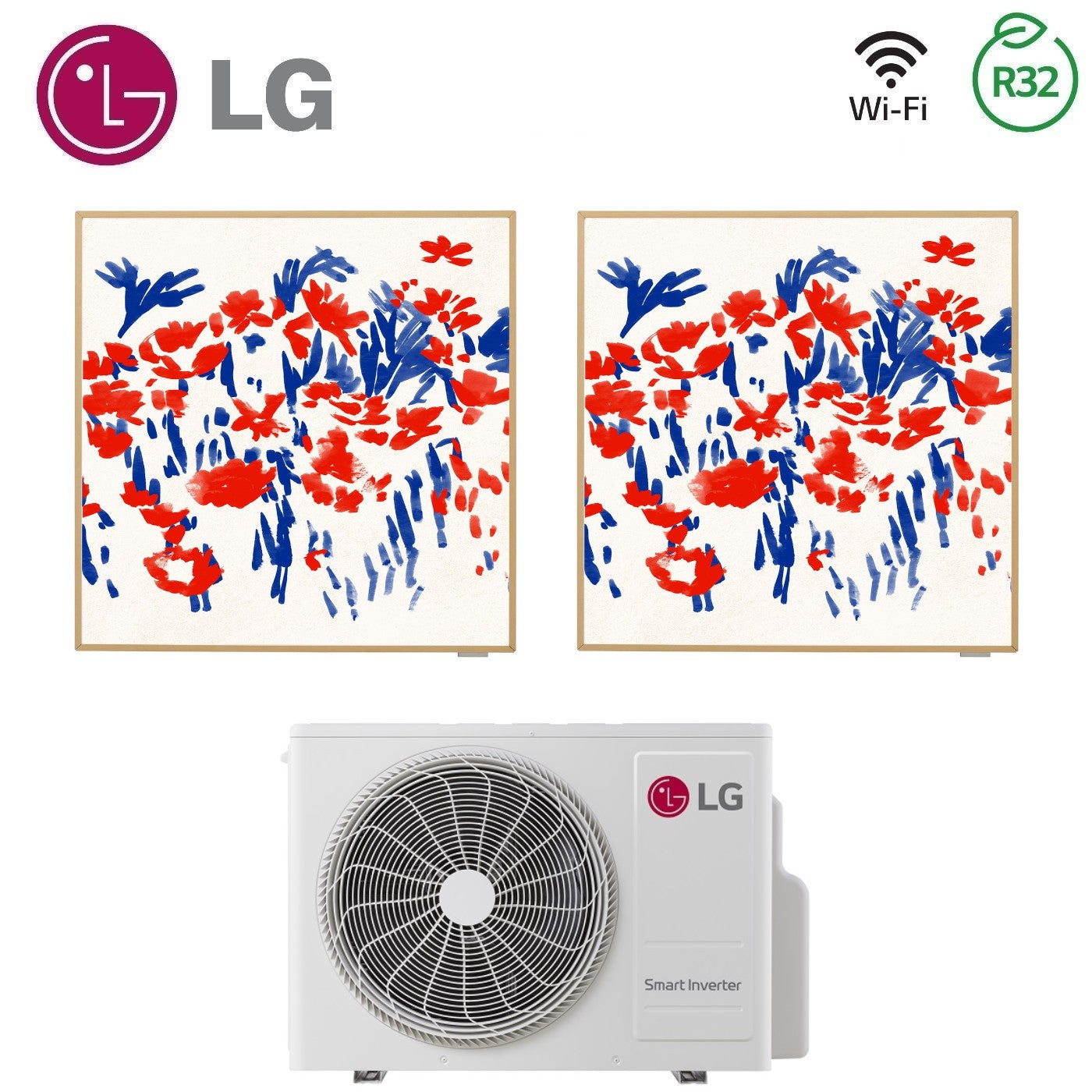 Air conditioner dual-split LG Artcool Gallery Photo 9+9 with MU3R19 R-32 built-in Wi-Fi