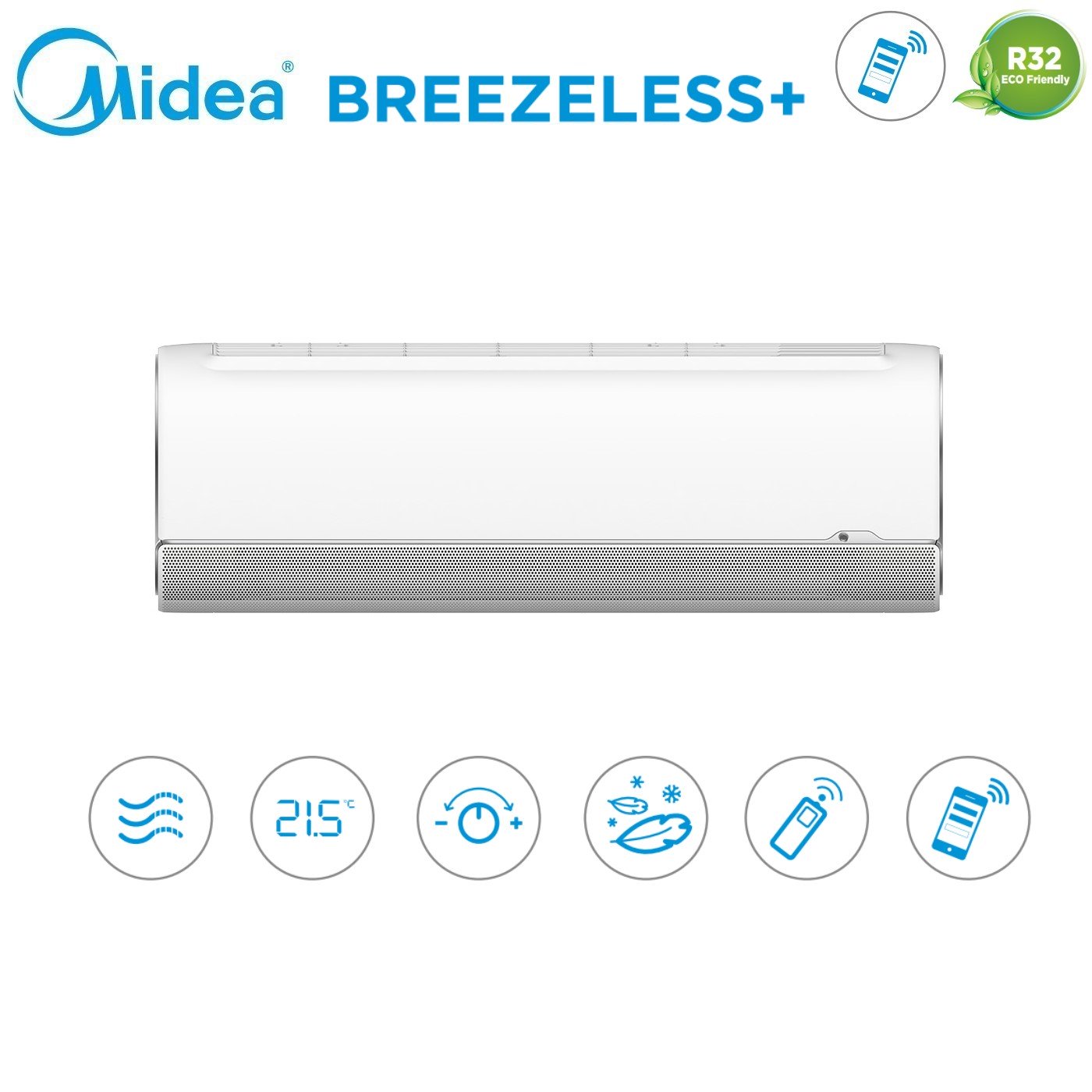 Midea M5O-42FN8-Q Penta Split Inverter airconditioner 9+9+9+9+12 (R-32) met Wi‑Fi