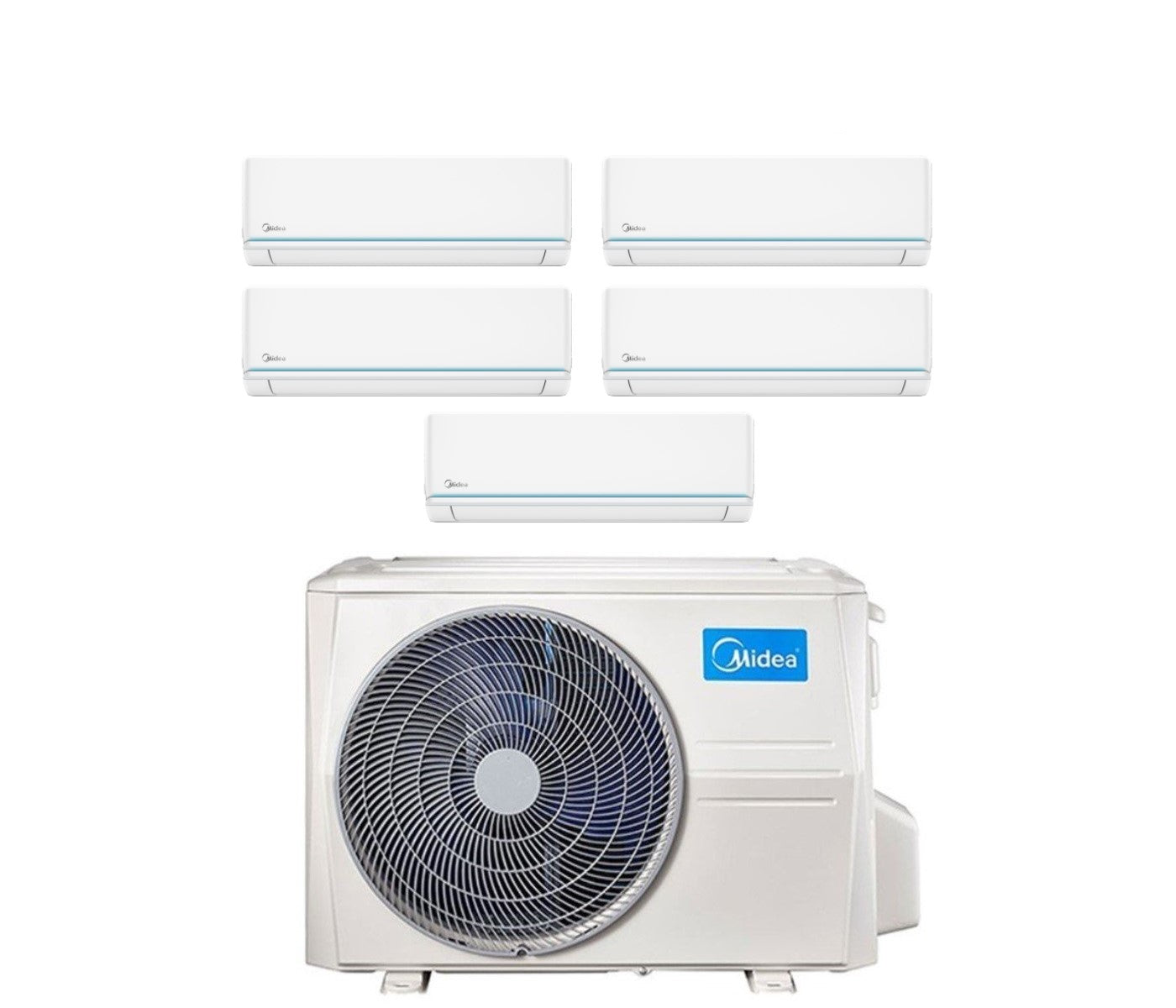 Air conditioner penta-split Midea Inverter series ELEGANCE 9+9+9+9+9 with M5OE-42HFN8-Q R-32 optional Wi-Fi 9000+9000+9000+9000+9000