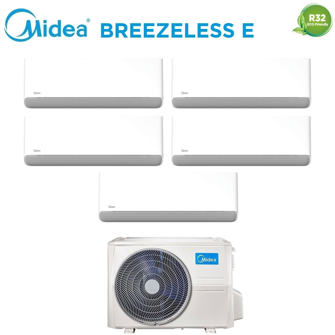 Midea Breezeless E Penta-split airconditioner 9+12+12+12+12 M5OE-42HFN8-Q