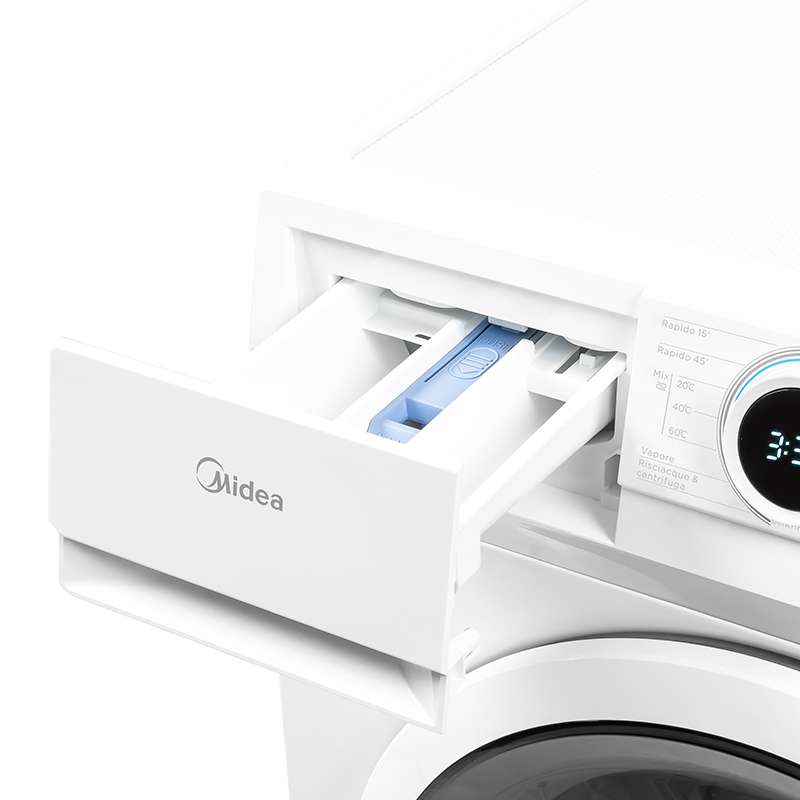 Lavatrice A Carico Frontale Midea Serie Lunar MF100W90BA/W-IT 9 Kg Classe A 1400 Giri (A85xL59,5xP49,5) Steam Care Bianco
