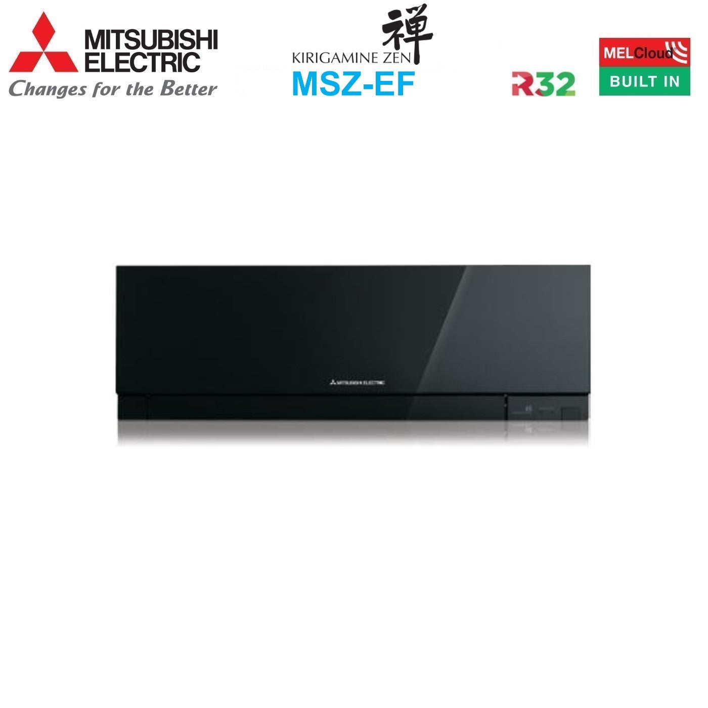 Unità Interna a Parete Mitsubishi Electric Kirigamine Zen Black 18000 Btu MSZ-EF50VGKB R-32 Wi-Fi Integrato