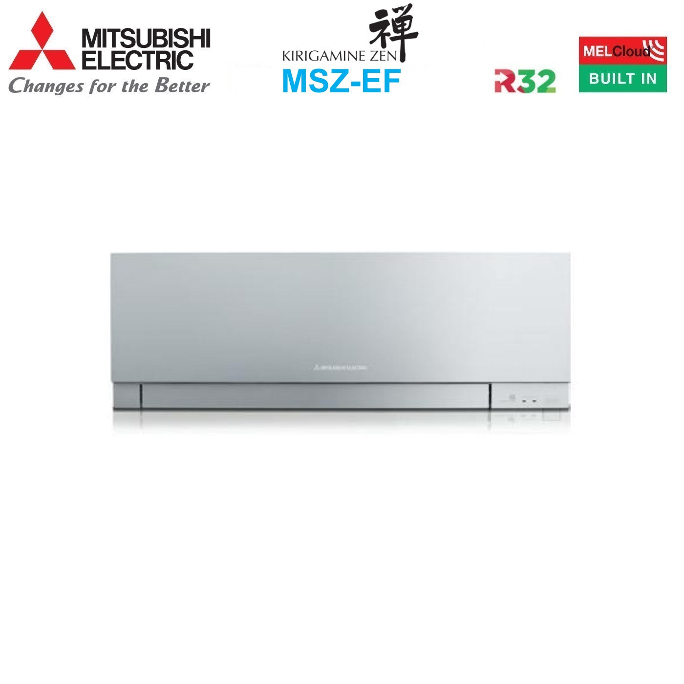 Unità Interna wall-mounted Mitsubishi Electric Kirigamine Zen Silver 15000 Btu MSZ-EF42VGKS R-32 built-in Wi-Fi