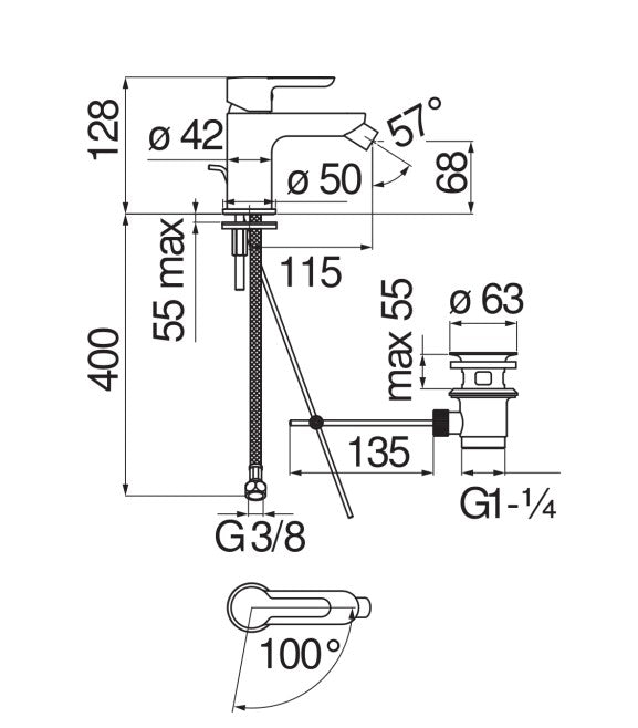 Nobili ABH87119/1CR bidetkraan chroom