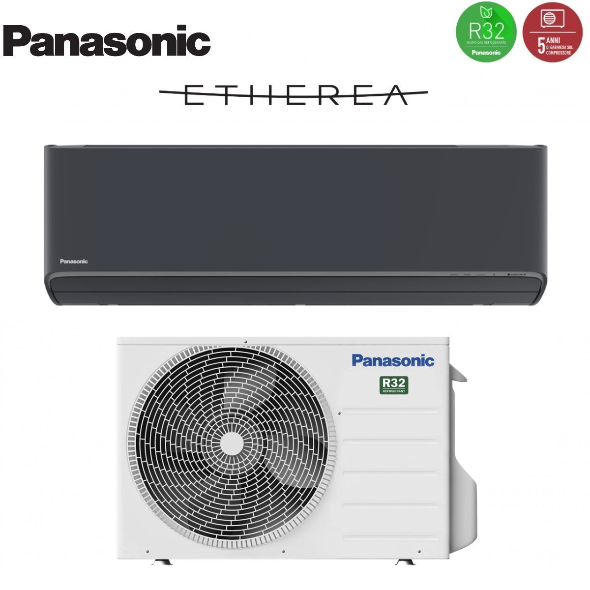 Condizionatore Panasonic  Etherea Dark 9000 Btu CS-XZ25ZKEW-H R-32 Wi-Fi Integrato
