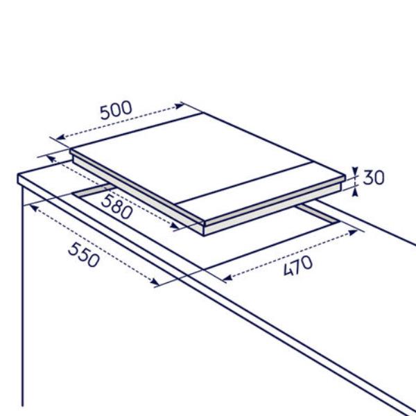 Electrolux EGS6414W gas-kookplaat 4-pits 58x50 cm zijbediening