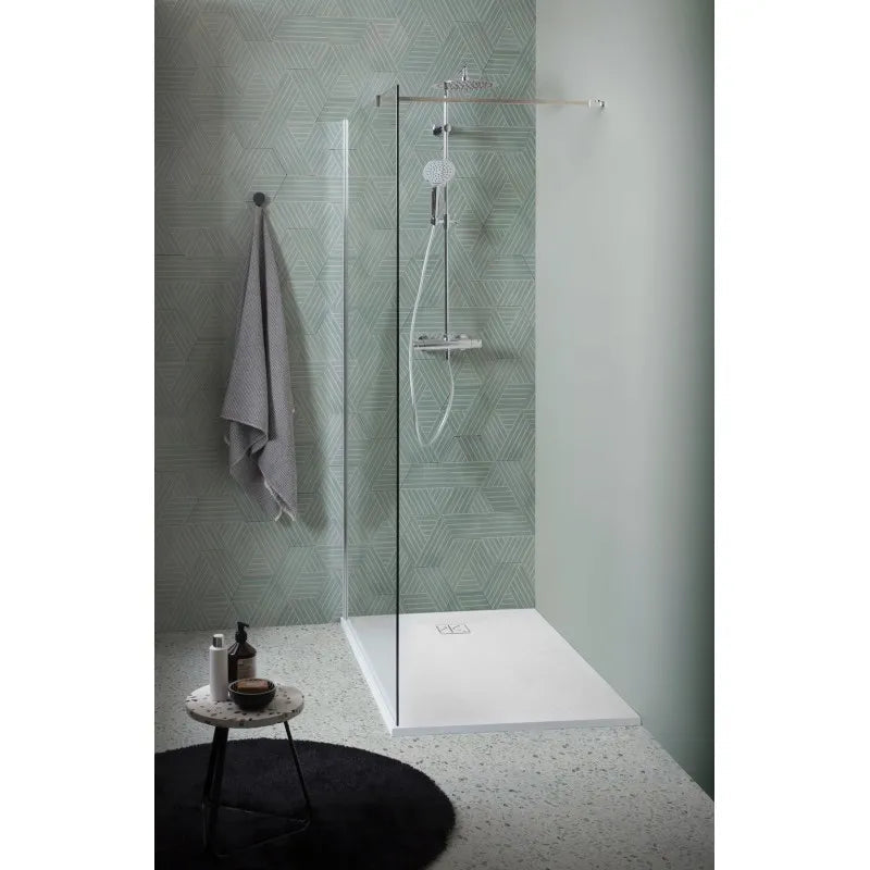 KINEDO PIV249070BM douchebak 90 x 70 cm, polymeerhars steenlook wit