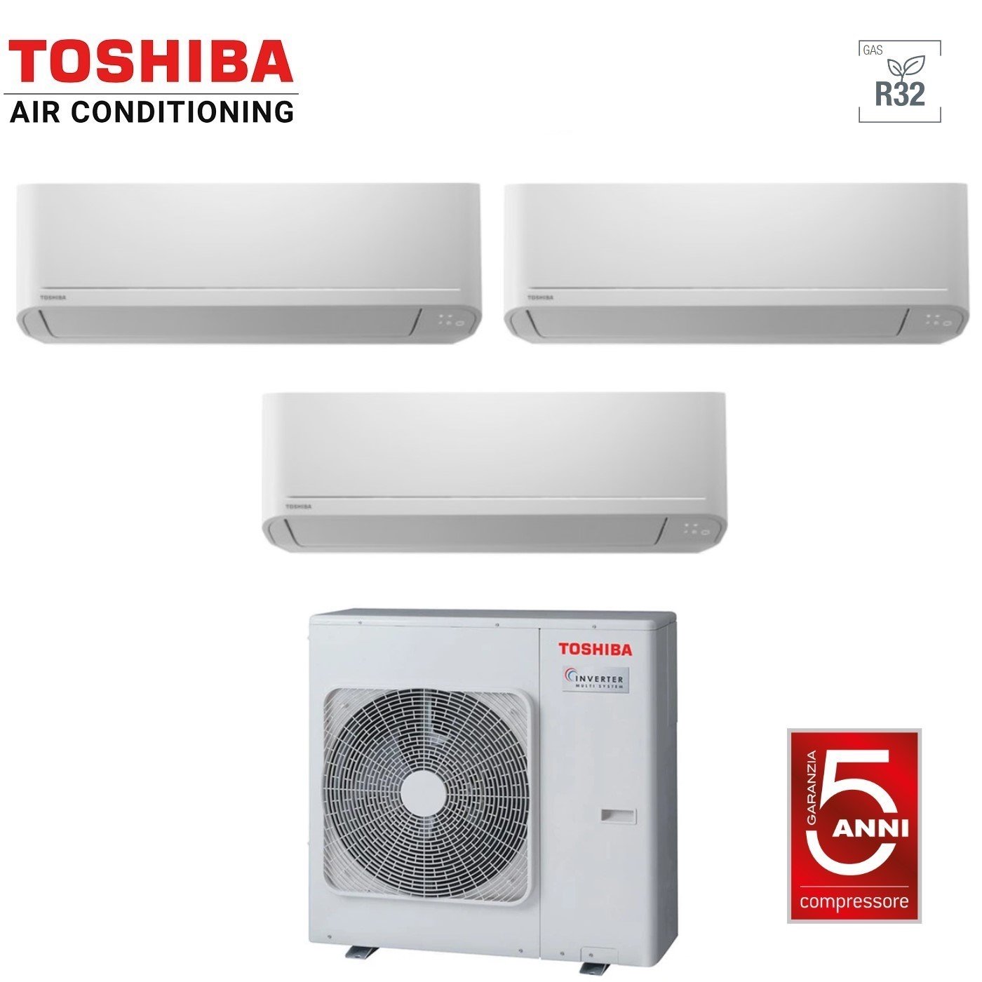 Toshiba Trial Split Inverter Air Conditioner SEIYA series 10+13+16 (9+12+15) RAS-3M26U2AVG-E R-32 Wi-Fi Optional 10000+13000+16000 (9000+12000+15000)