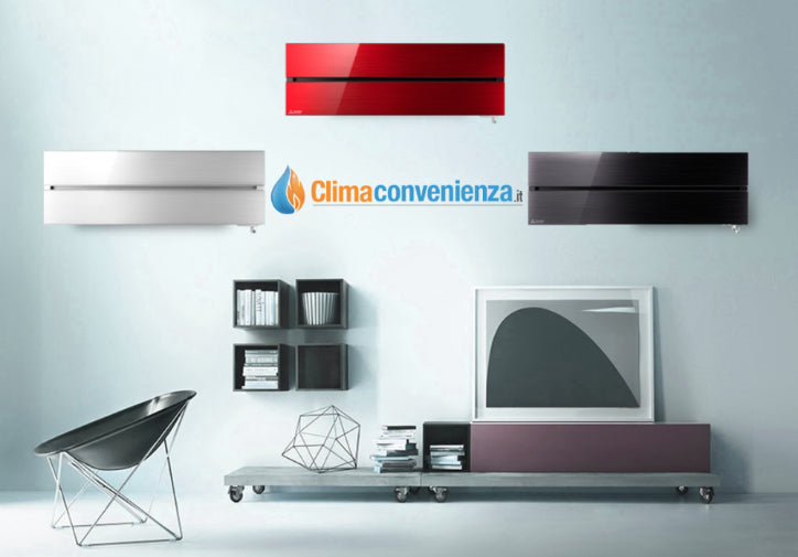 Indoor Wall Mounted Unit Mitsubishi Electric Inverter Kirigamine Style Series 9000 BTU MSZ-LN25VGR Ruby Red Color - Red