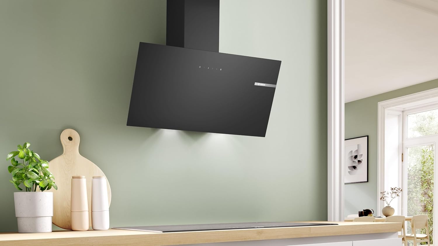 Bosch DWK85DK60 wandafzuigkap 80 cm zwart glas