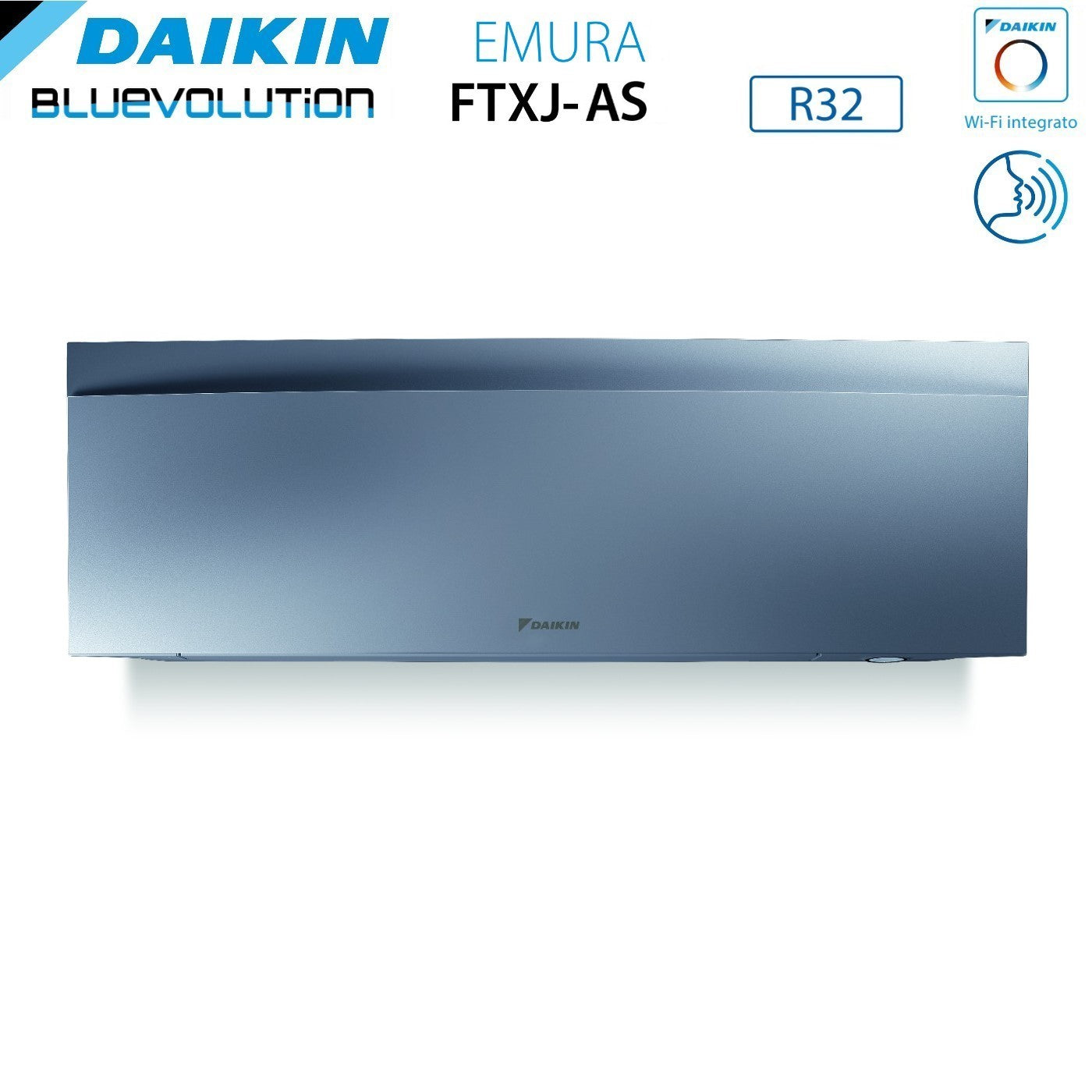 Daikin Bluevolution Dual Split Inverter Air Conditioner EMURA SILVER III 7+9 series with 2MXM40A R-32 Integrated Wi-Fi 7000+9000 Silver Color Italian Warranty