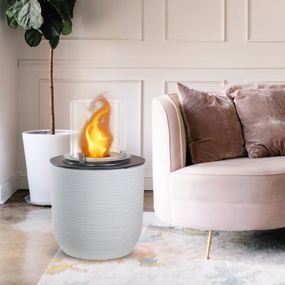 Divina Fire Raffaello bio-ethanol haard vrijstaand Ø35 x H55 cm wit