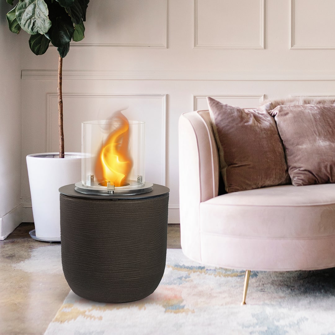 Divina Fire Raffaello bio-ethanol haard vrijstaand Ø35 x h55 cm bruin