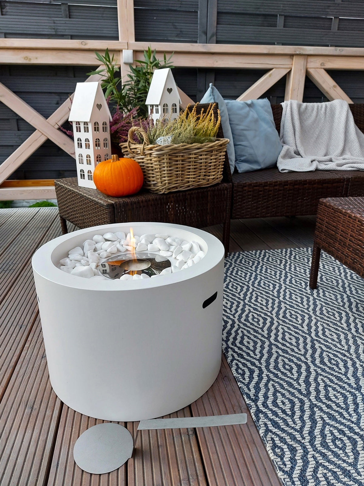 Divina Fire RODI bio-ethanol haard wit Ø47,5 cm