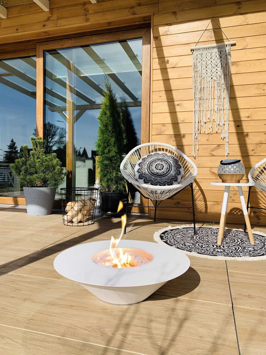 Divina Fire Santorini bio-ethanol haard rond Ø60 cm wit