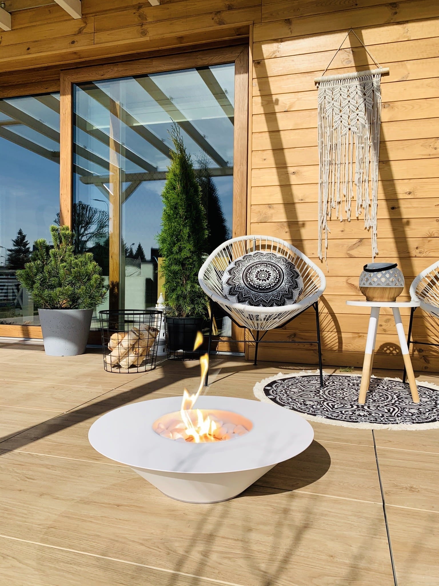 Divina Fire Santorini bio-ethanol haard rond Ø60 cm wit