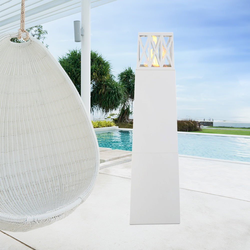 Divina Fire Vulcano bio-ethanol buitenhaard 40x40x145 cm wit