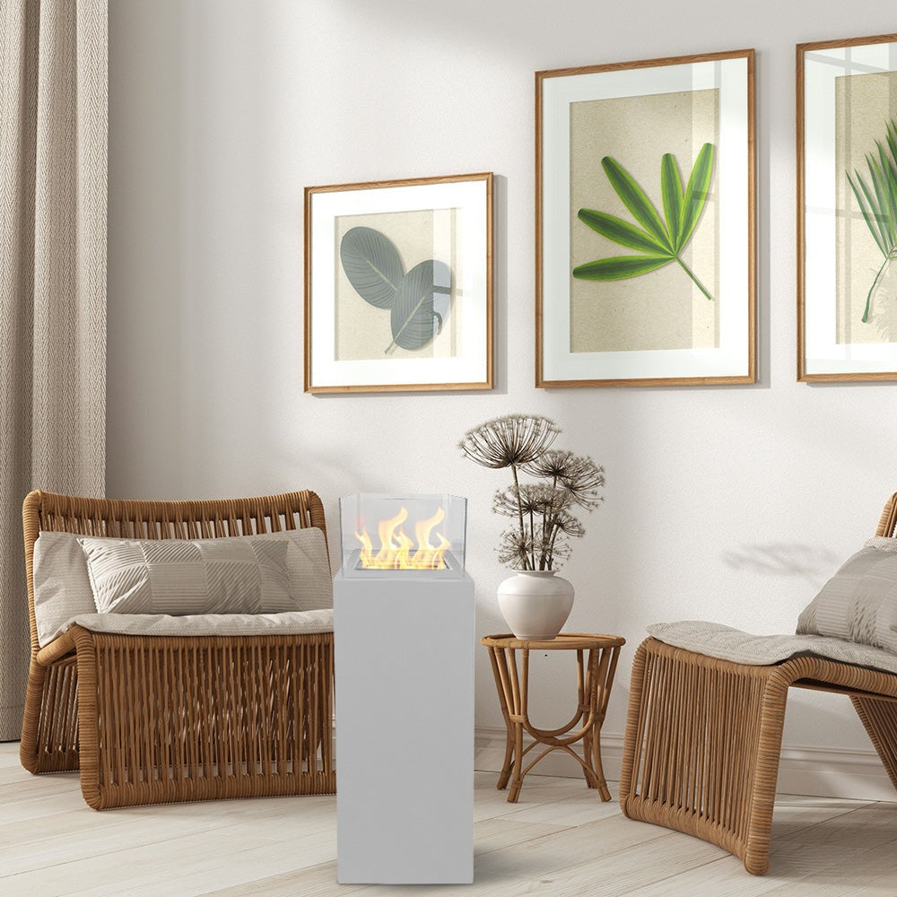 Divina Fire Ischia vrijstaande bio-ethanol haard 3,2 kW wit