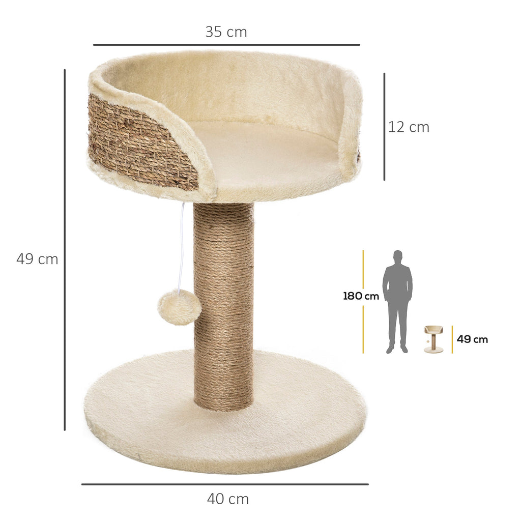 EasyComfort Krabpaal met ligbed 40x40x49 cm Beige