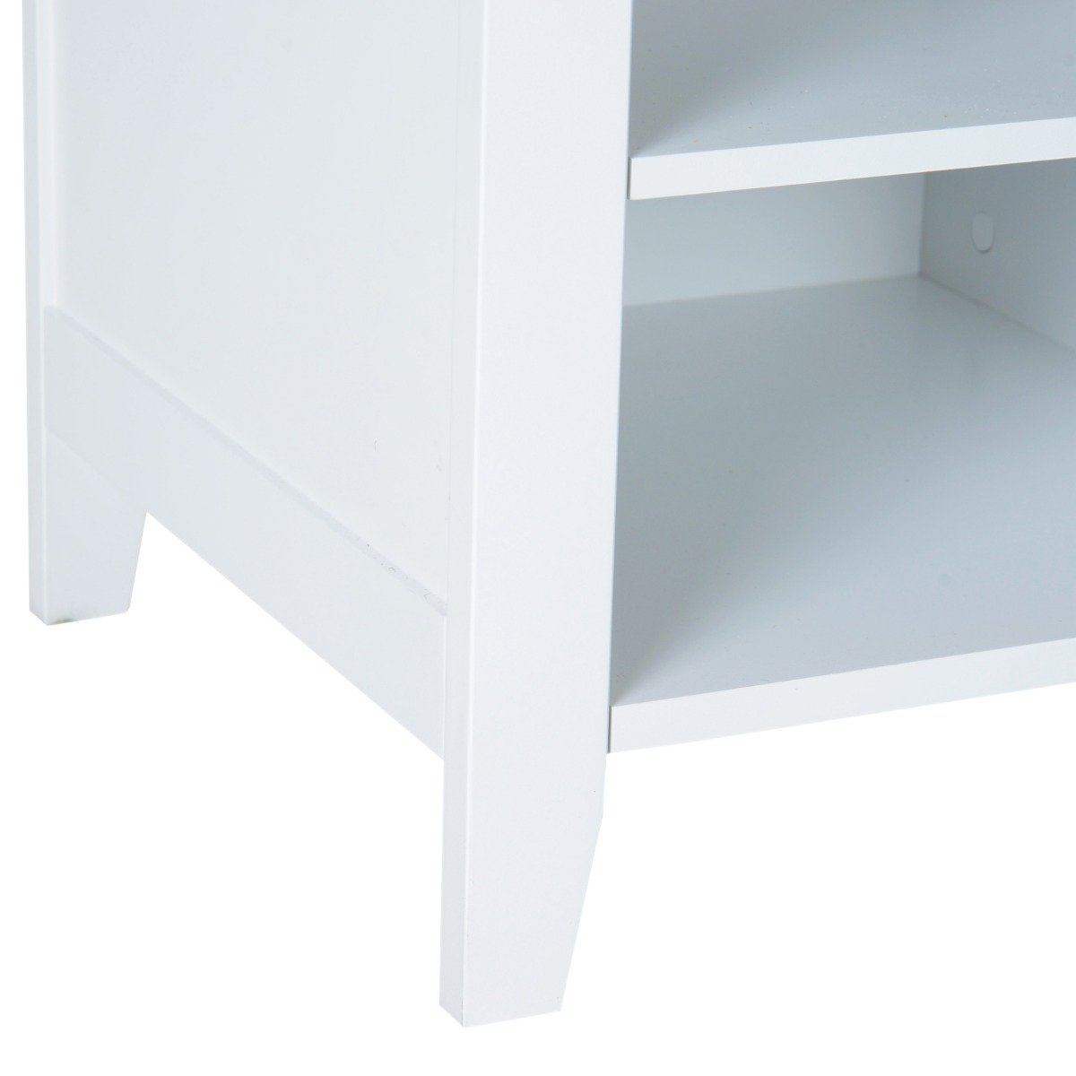Easycomfort Appendiabiti Attaccapanni da Terra with Specchio Scarpiera 4 Ganci Legno 80x40x170cm white