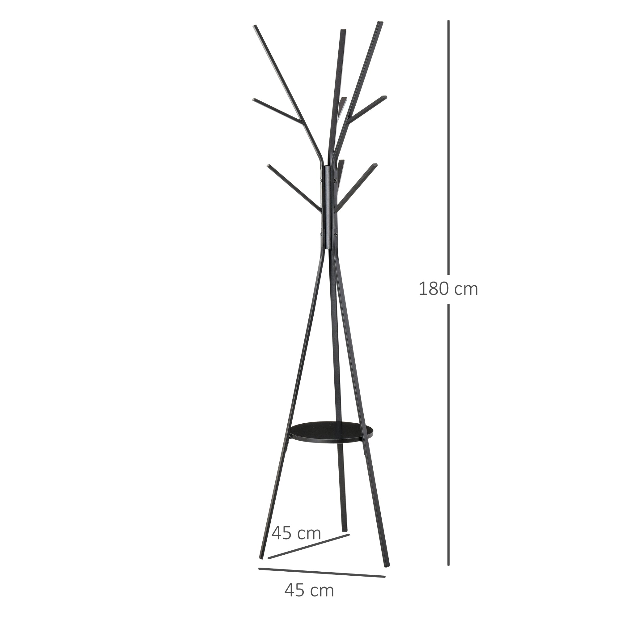 EasyComfort Staande kapstok 45x45x180 cm, zwart