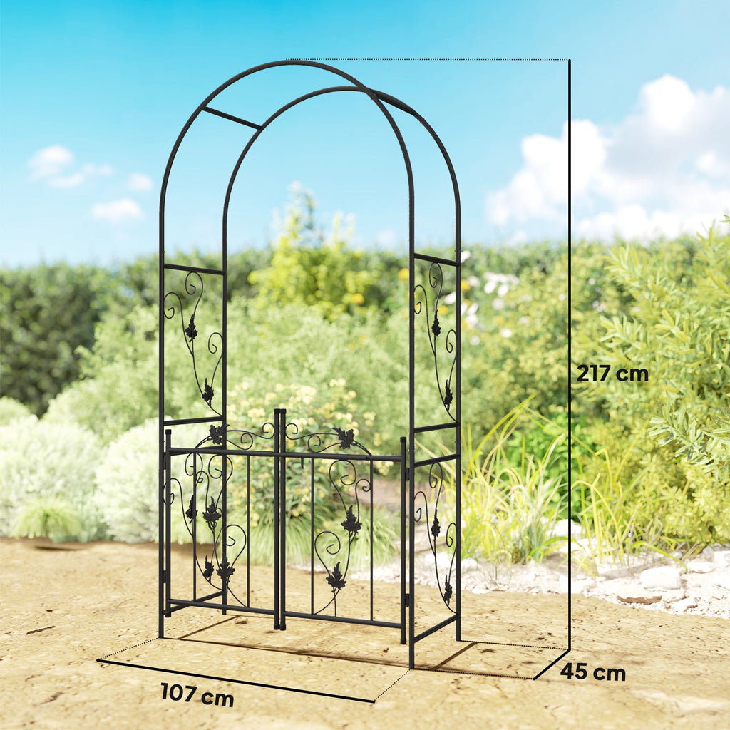 EasyComfort Arco da Giardino with Cancello Tuinboog 2.2x1 m zwart
