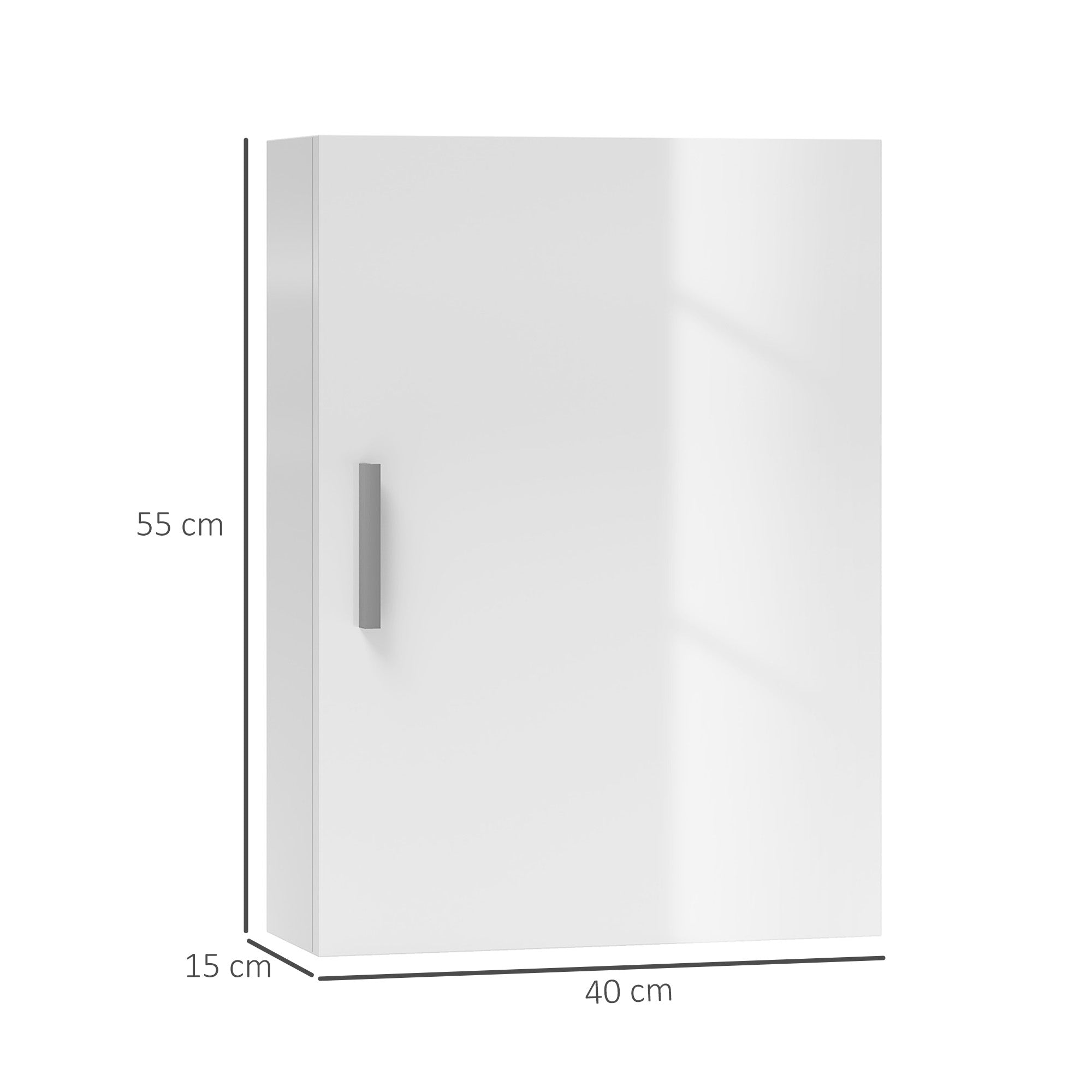 EasyComfort Wandkast Badkamer 3 glazen planken 40x15x55 cm