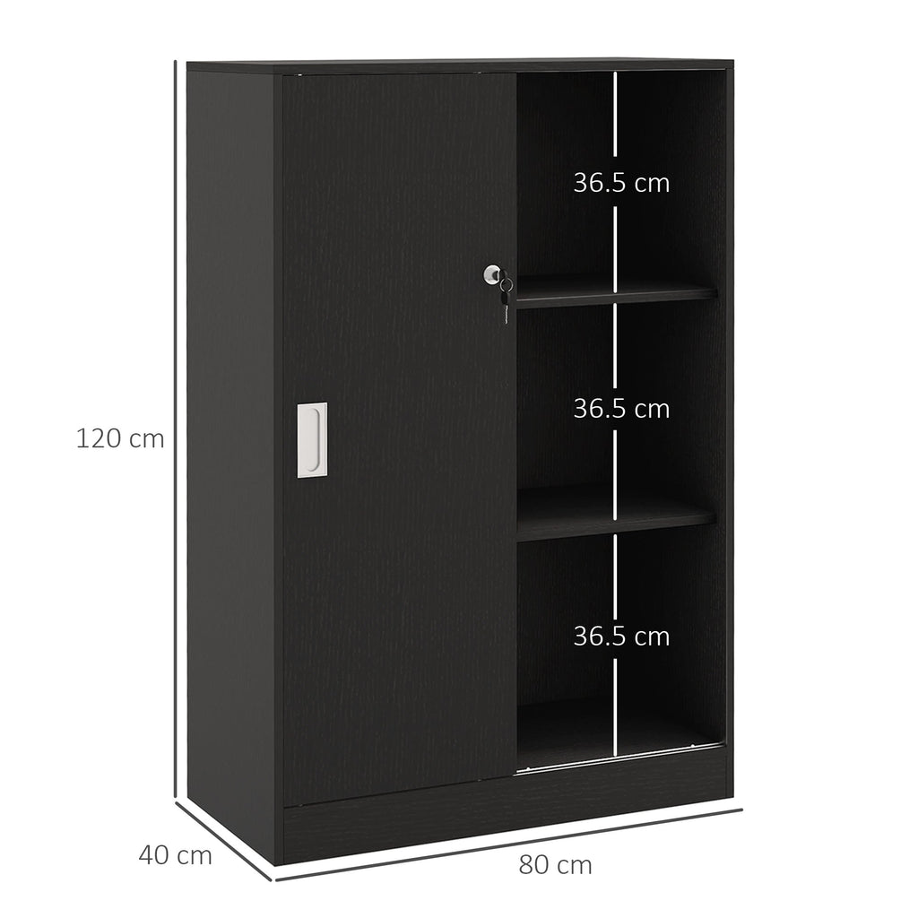 EasyComfort Kantoorkast 3 planken met schuifdeuren 80x40x120 cm