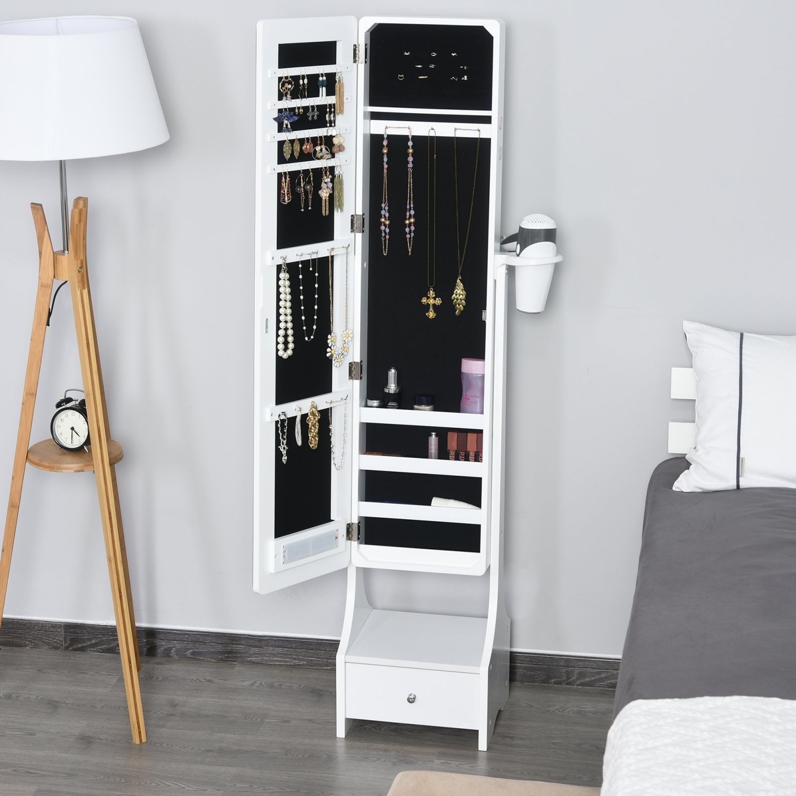 EasyComfort Armadio Portagioie sieradenkast met spiegel en verstelbare LED-verlichting