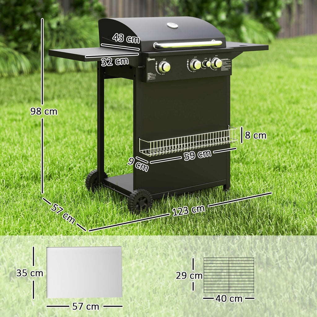 EasyComfort gasbarbecue met 2320 cm² grillvlak, zijbrander, zwart