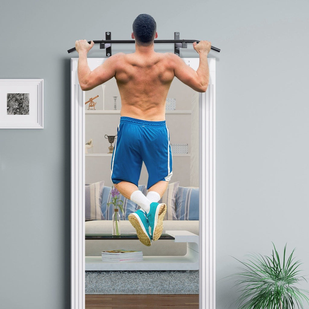 EASYCOMFORT Professional Wall Pull-up Bar with Steel Structure, 116 x 43 x 20cm, Black