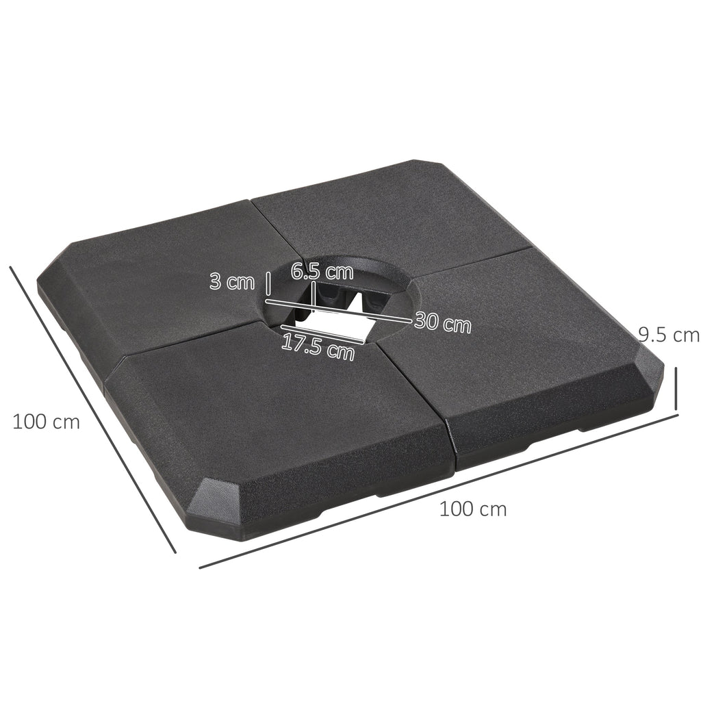 EasyComfort Base voor parasol met arm 4-delig 100x100 cm, zwart