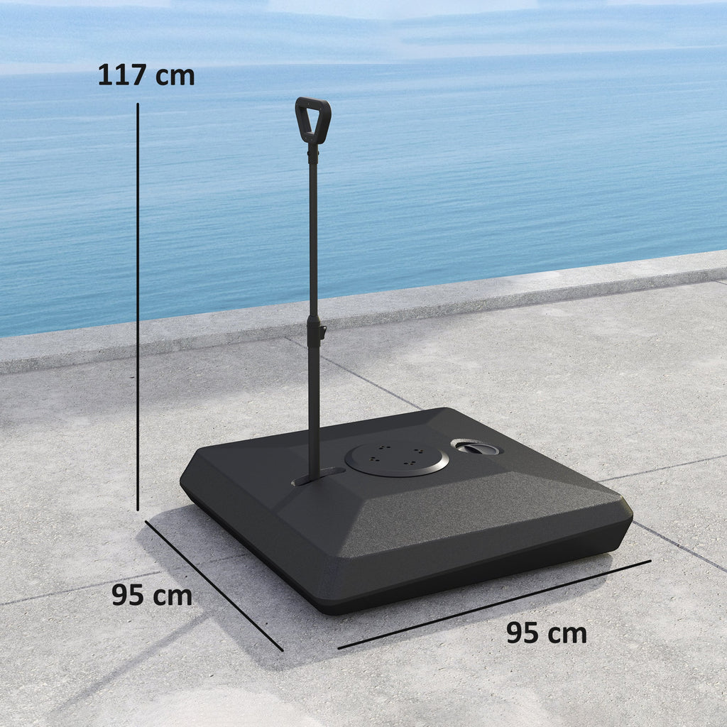 EasyComfort Basis voor zweefparasol HDPE, vulbaar tot 160 kg, 95x95x117 cm