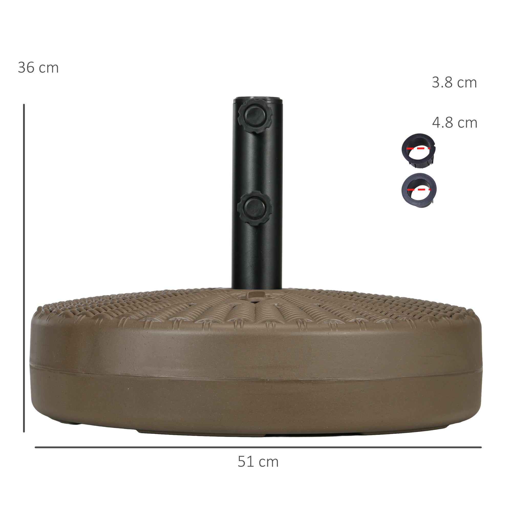 EasyComfort Base parasolvoet HDPE en staal Ø51x36 cm, 29 kg