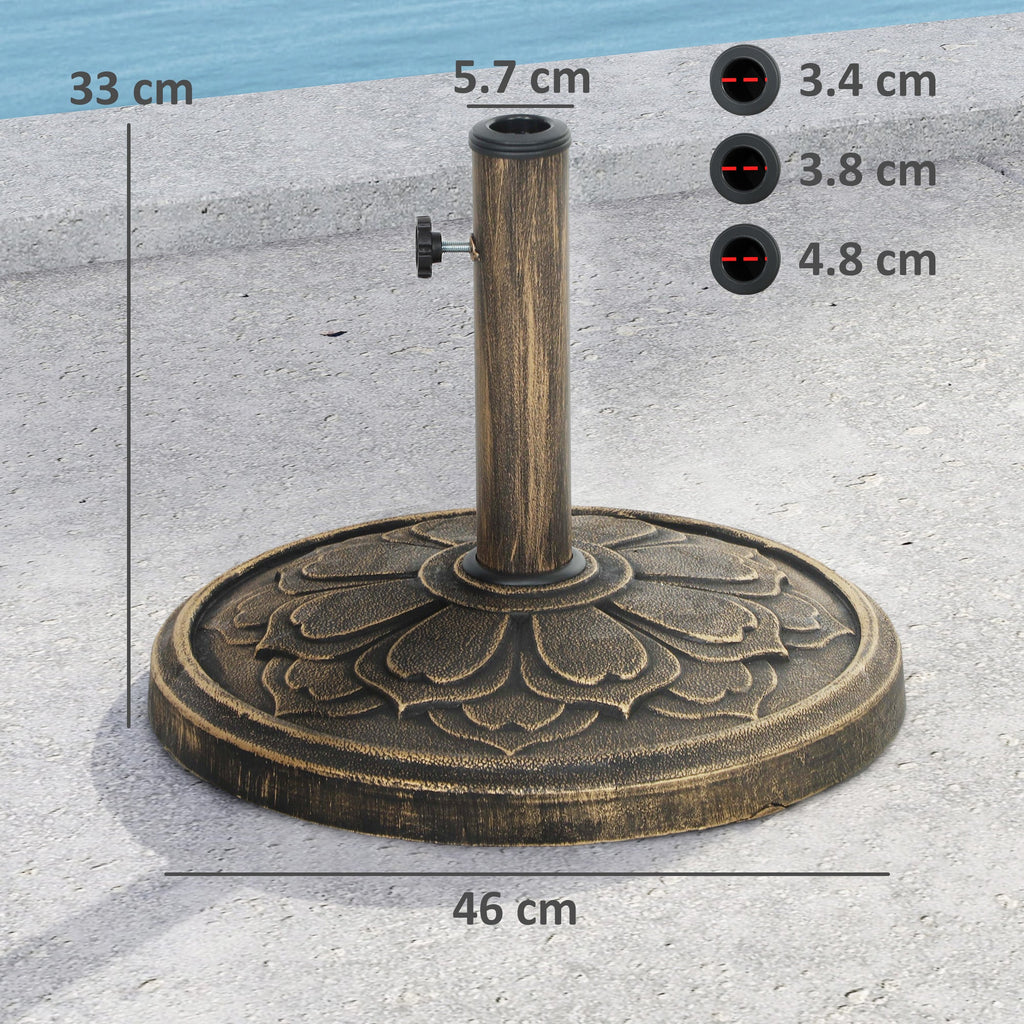 EasyComfort Base parasolvoet 12 kg Ø46x33 cm met fixeerknop, brons