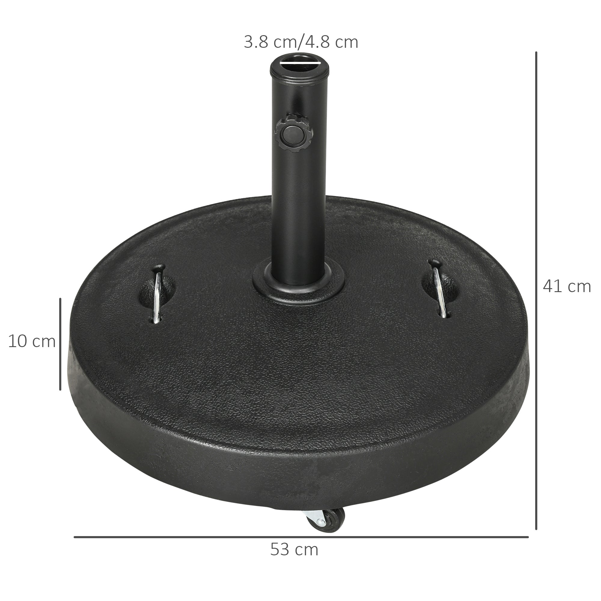 EasyComfort parasolvoet 23.5 kg met 2 handgrepen en 4 wielen