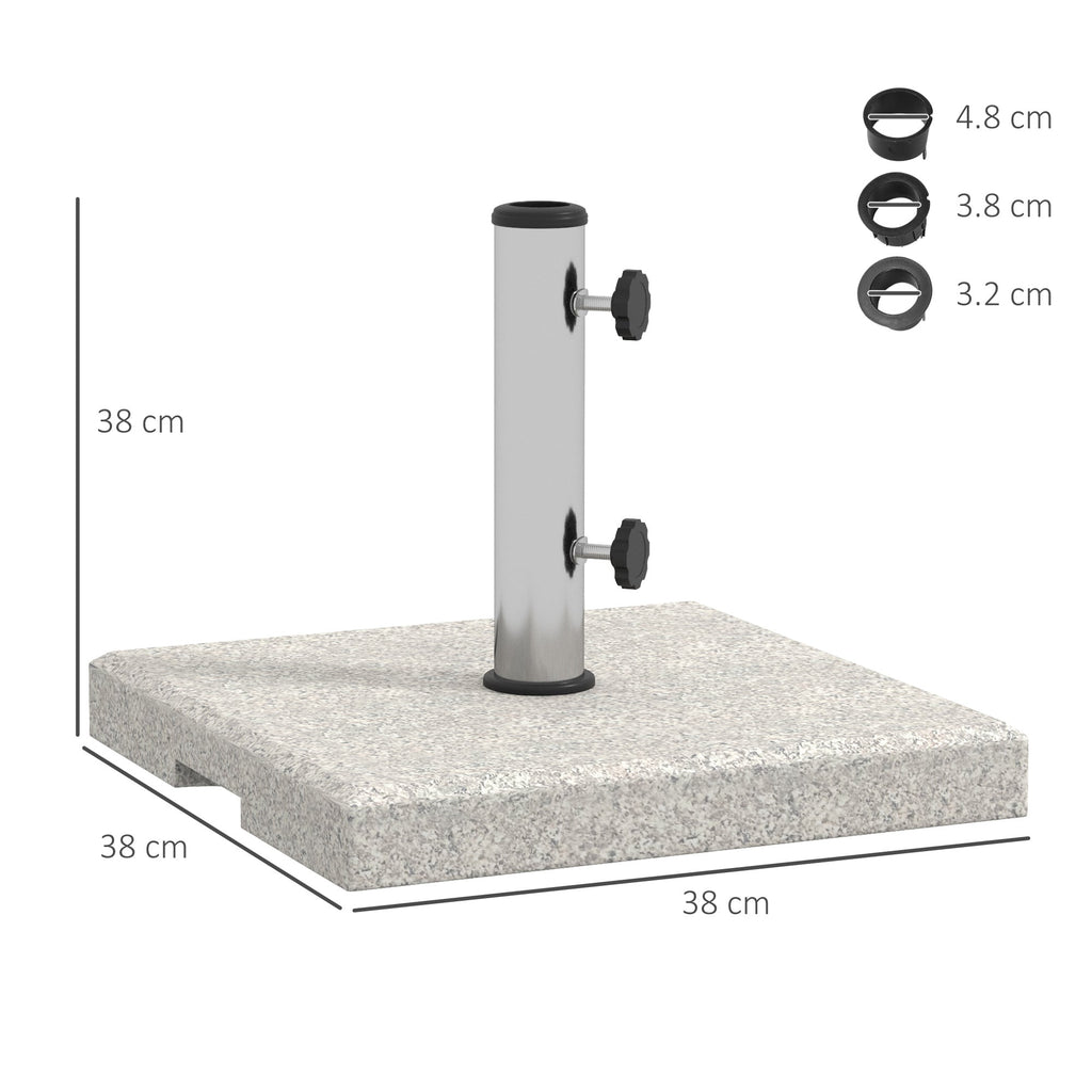 EasyComfort Base parasolvoet 25 kg voor palen Ø32/Ø38/Ø48, graniet/roestvrij staal