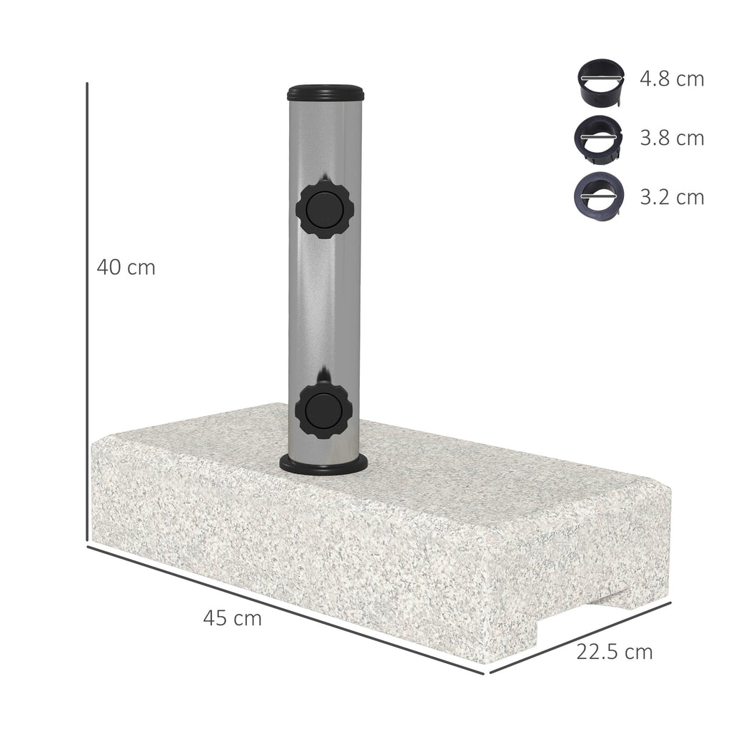 EasyComfort parasolvoet 25 kg voor palen Ø32/Ø38/Ø48 mm, graniet & RVS, 45x22.5x40 cm, grijs