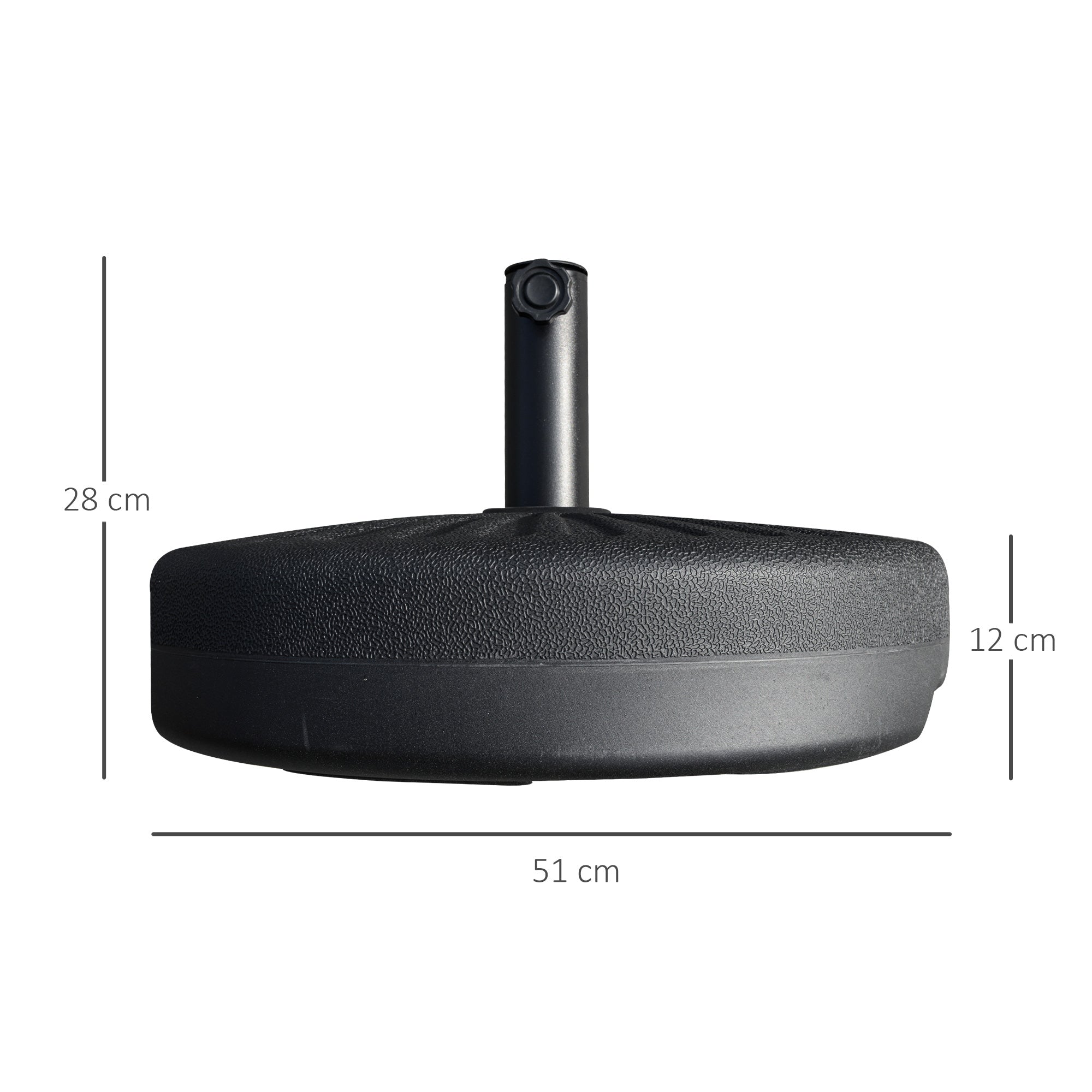 EasyComfort Base parasolvoet Φ3.8 en Φ4.8cm, HDPE zwart