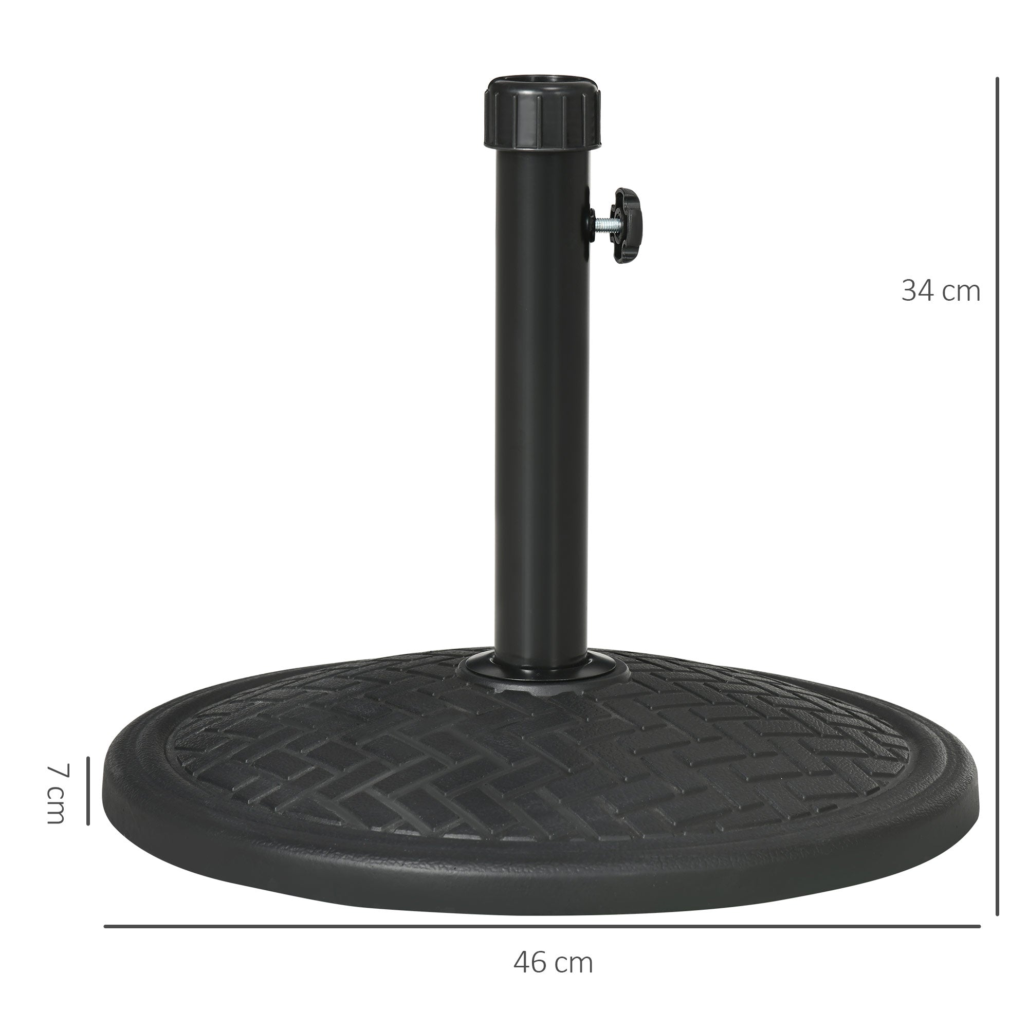 Parasolvoet 14 kg voor palen Ø32-38 mm Ø46 cm zwart