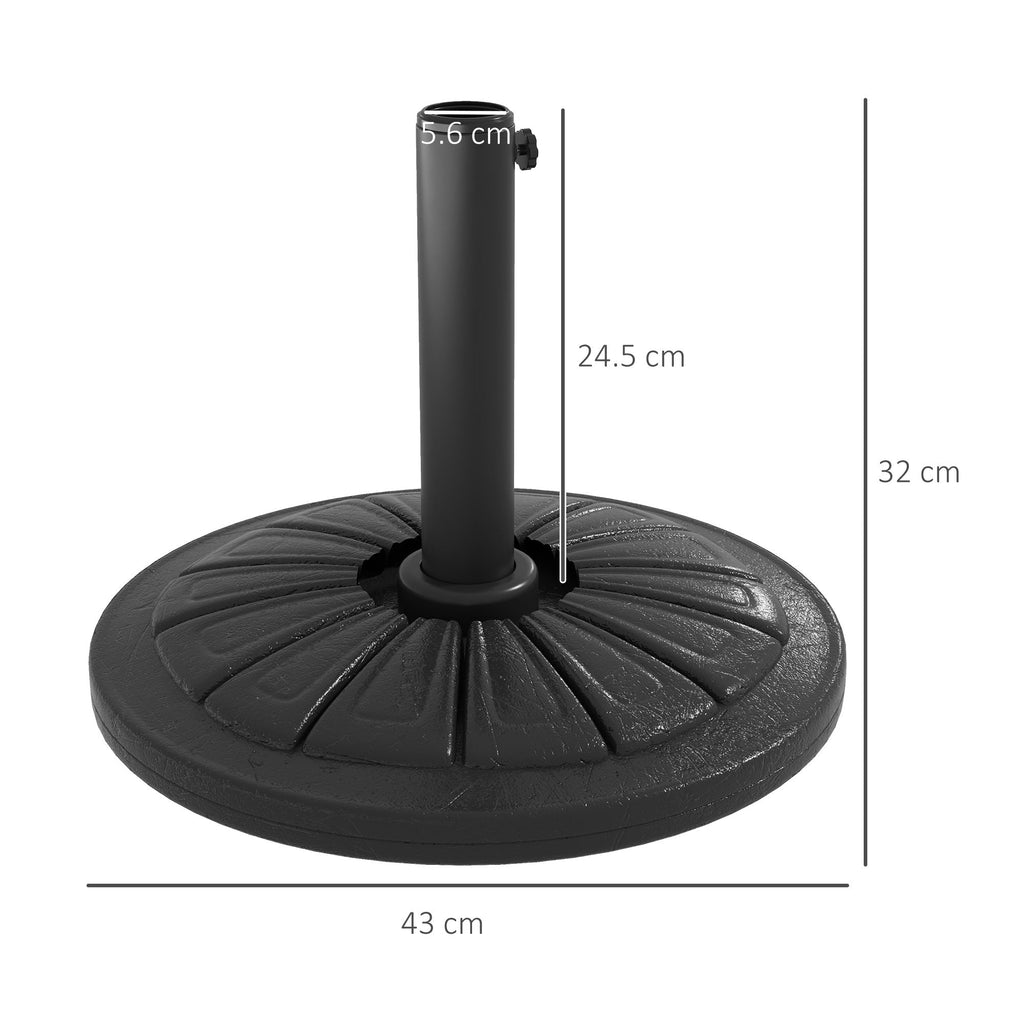 EasyComfort Base Parasolvoet Ø43 cm — 13 kg, voor palen Ø38/Ø48 mm, zwart