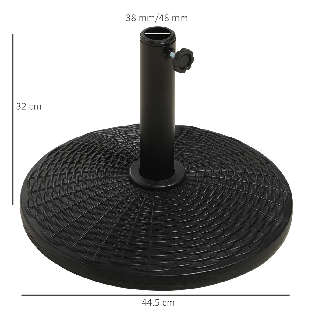 EasyComfort Base parasolvoet rattan-effect 12,5 kg Ø44.5 cm voor Ø38/48 mm, zwart