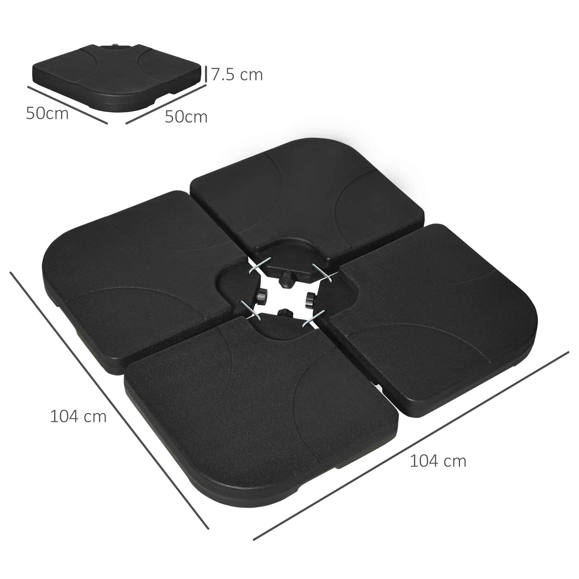 EasyComfort Base parasolvoet set 4-delig 104x104x7.5 cm