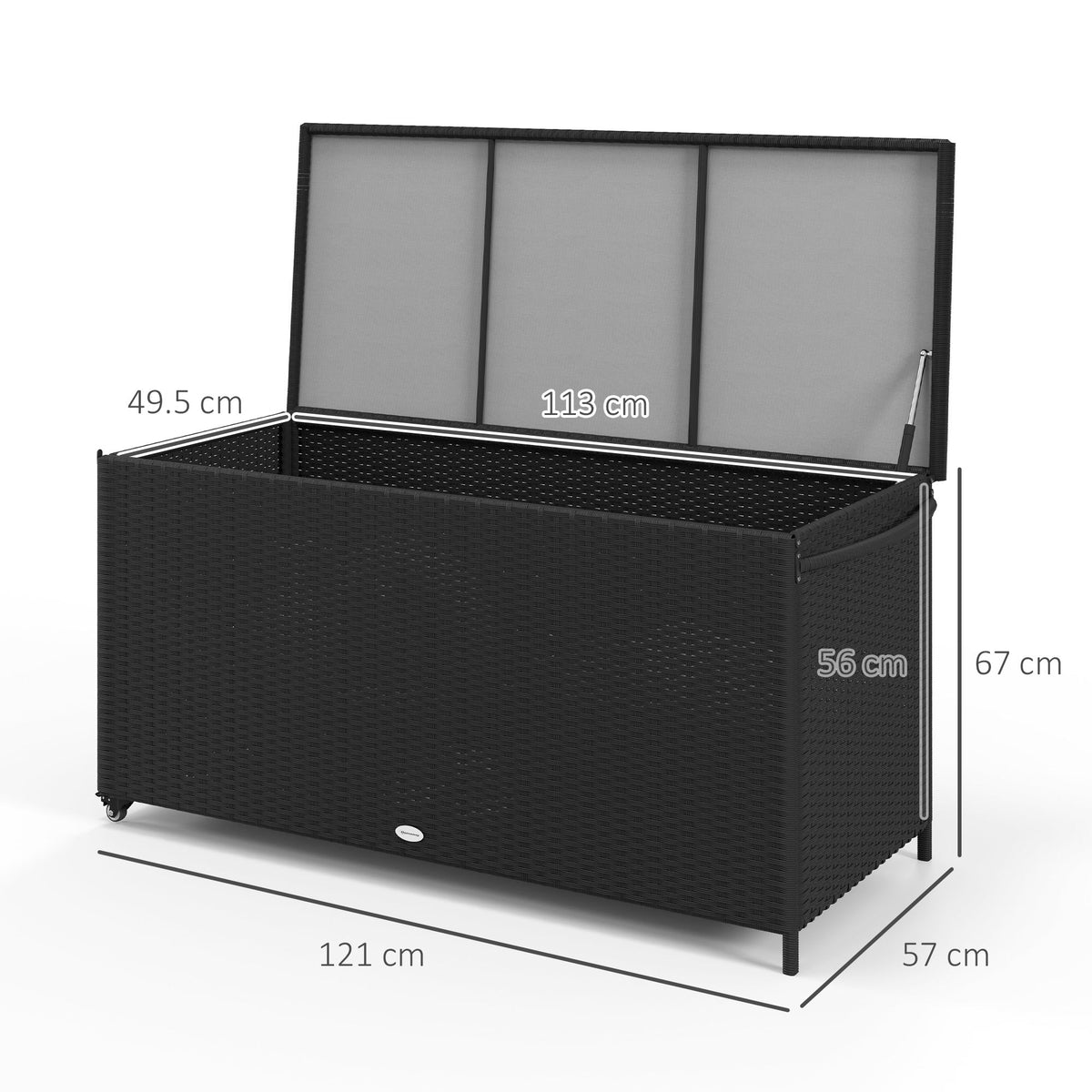 EasyComfort Opbergkist rattan PE 121x57x67 cm
