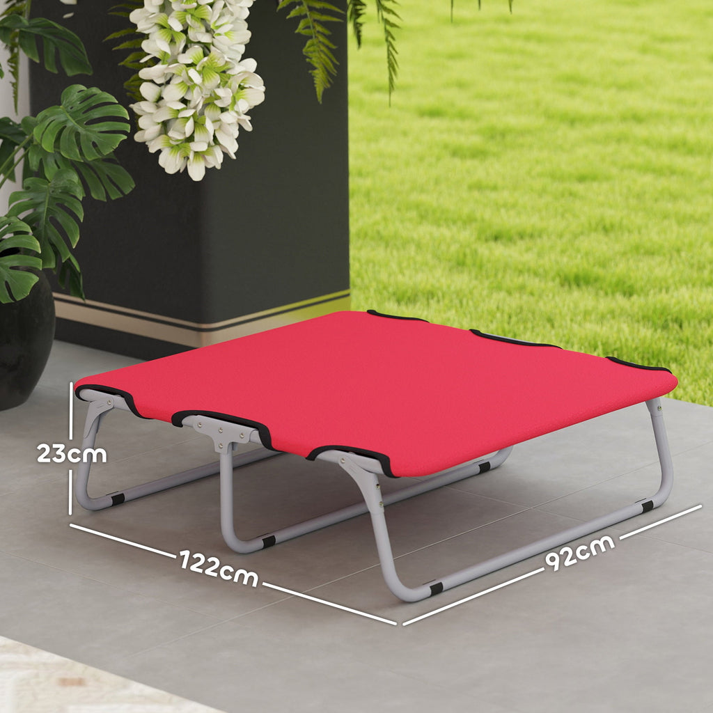 EasyComfort Brandina per Cani Piccoli Pieghevole per Interno ed Esterno, Metallo e Tessuto Oxford, 71x58x20 cm, Rosso